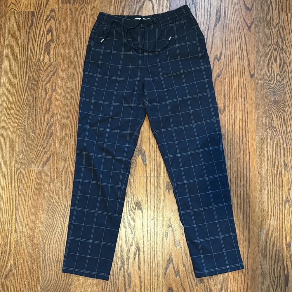 Men's Navy Checkered Pants